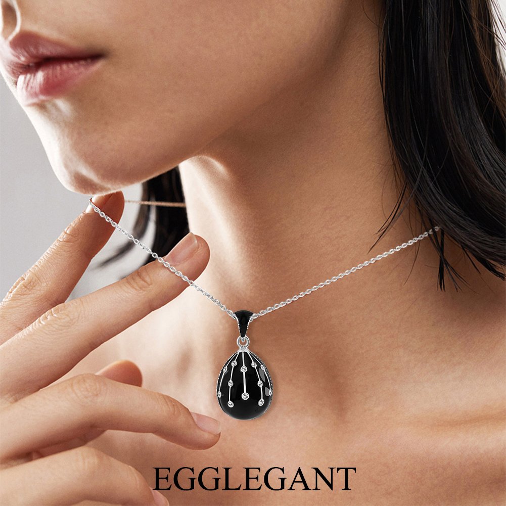 Lucky Meteor Handcrafted Red Enamel Egg Pendant Necklace - Image 12