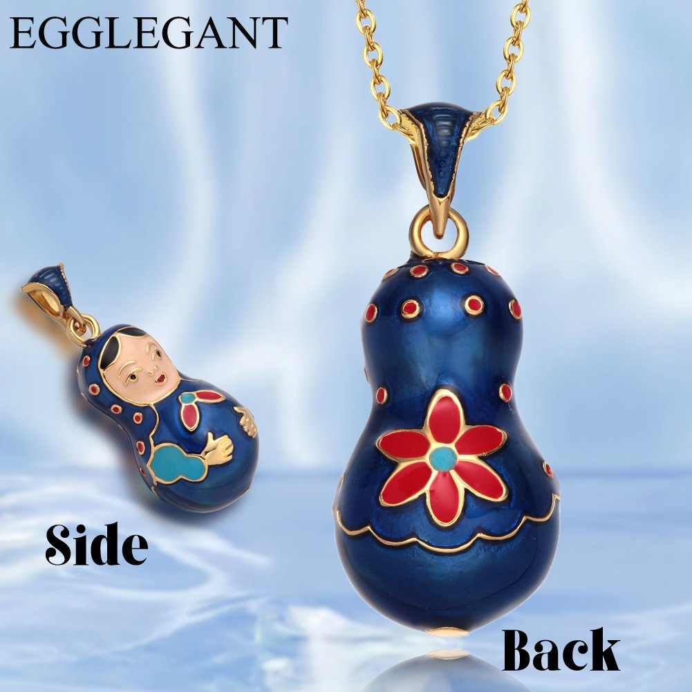 Dynamic Handcrafted Enamel Matryoshka Pendant Necklace - Image 6