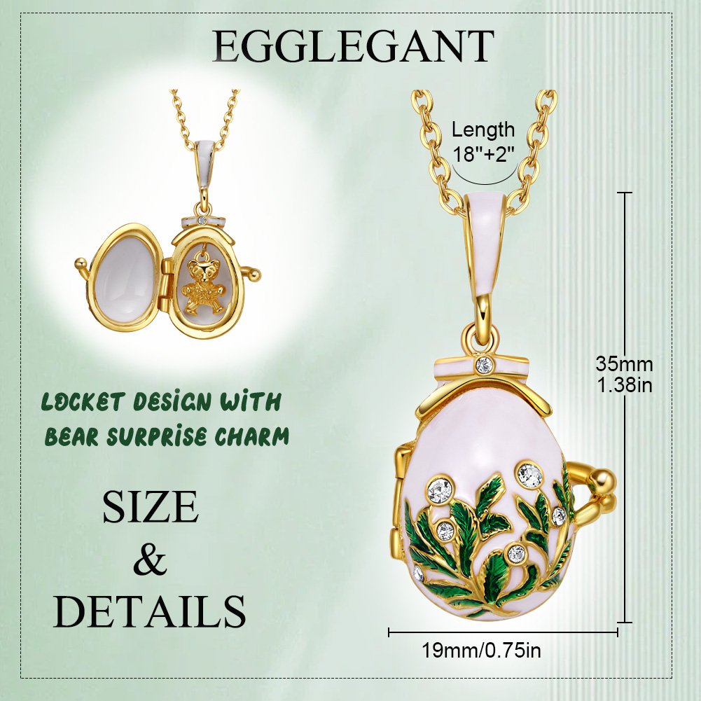 Bear Surprise Enamel Egg Pendant Necklace - Image 6