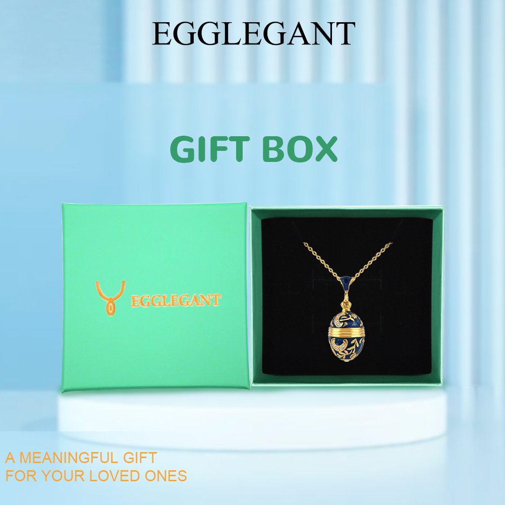 Exquisite Enamel Rhinestone Egg Pendant with Pearl Necklace - Image 12