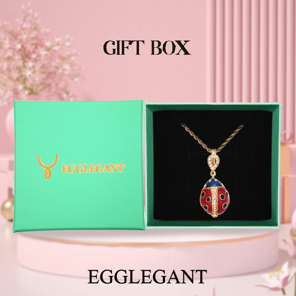 Ladybug Locket Necklace with Embossed Flower Charm Design - Image 9