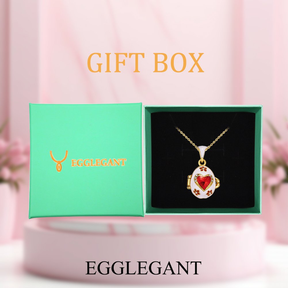Heart Egg Pendant Necklace With Key - Image 9