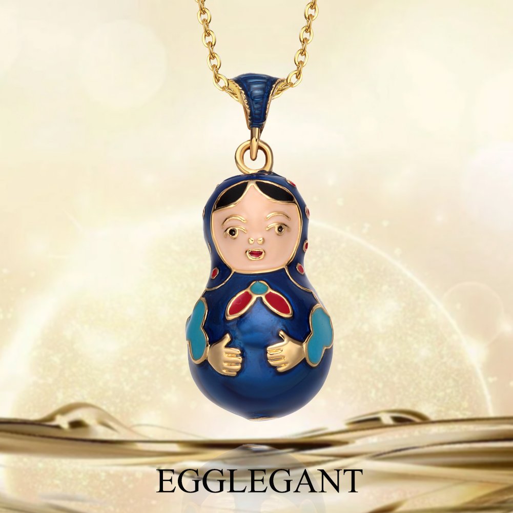 Dynamic Handcrafted Enamel Matryoshka Pendant Necklace - Image 9