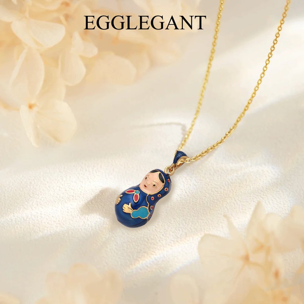 Dynamic Handcrafted Enamel Matryoshka Pendant Necklace - Image 10